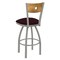 Holland Bar Stool Co 25" Swivel Counter Stool, Nickel Finish, Med Back, Canter Bordeaux Seat 83025ANMedMplB005 - alternate 2